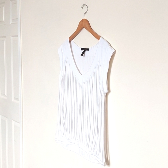 BCBGMAXAZRIA fringe white top - Picture 2 of 15